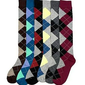 Mamia Knee High Argyle Socks (set of 6)